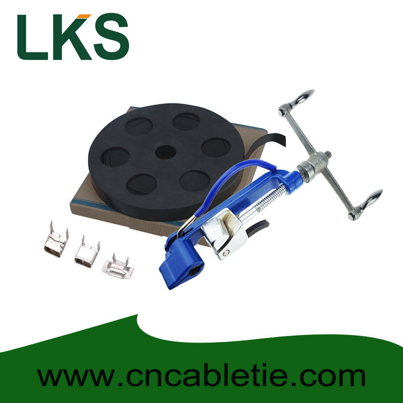 PVC coated Stainless Steel Banding 9.5x1.2mm, 12.7x1.2mm,19x1.2mm material SS304,316 with plastic box packing
